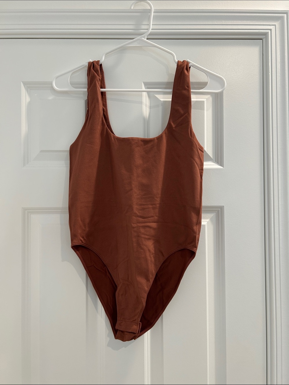 Rust Brown Square-Neck tank bodysuit